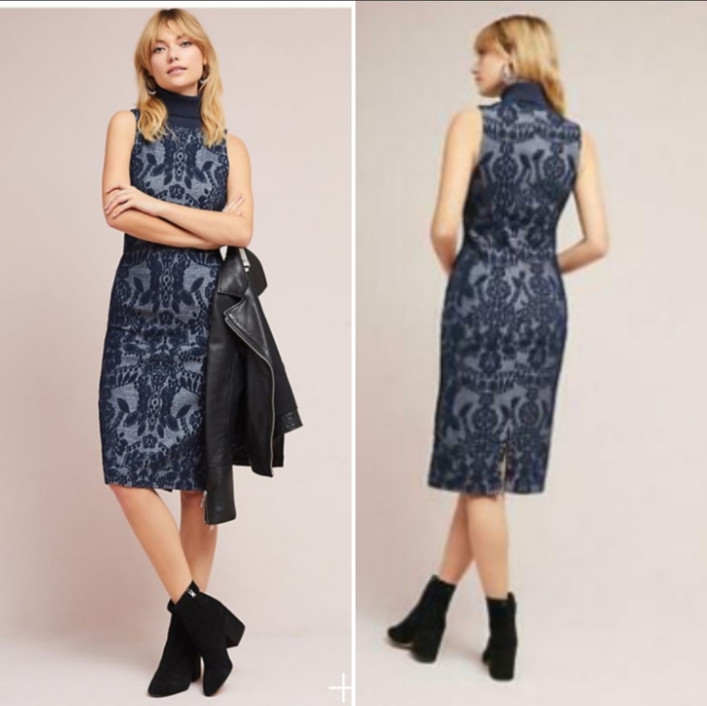 Anthropologie Blue Midi Dress